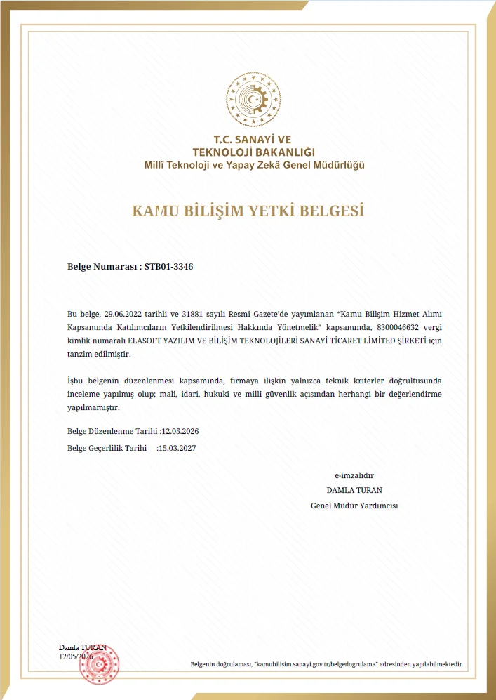 Kamu Bilişim Yetki Belgesi