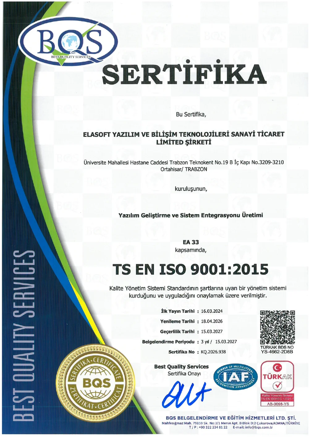 TS EN ISO 9001:2015
